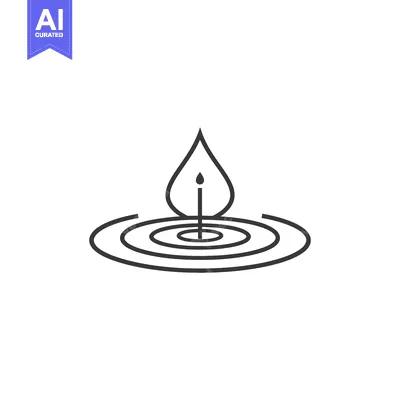 Aset desain premium: Water Drop with Ripples, Abstract Icon