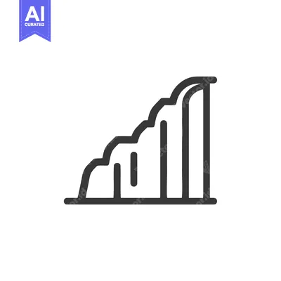 Aset desain premium: Minimalist Waterfall Icon: Cascading Water, Simple Line Art Design
