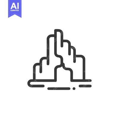 Minimalist Grand Canyon Icon: Bold Line Art of Arizona Landmark