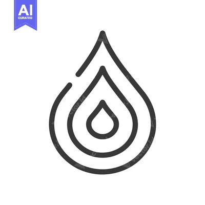 Minimalist Water Drop Icon with Concentric Lines, Modern Design