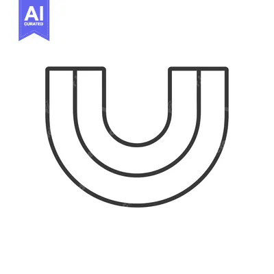 Aset premium populer: A black line art depiction of a three-tiered u-shaped object