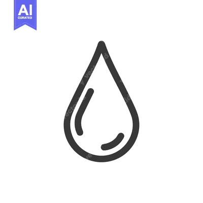 Minimalist Water Drop Icon with Subtle Interior Reflection Detail