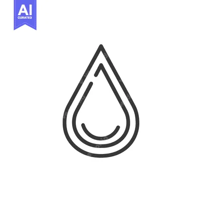Minimalist Water Drop Icon with Triple Outline on White Background