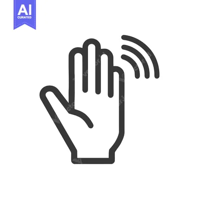 Hand Gesture Icon: Contactless Sensor, Motion Detection, Wave
