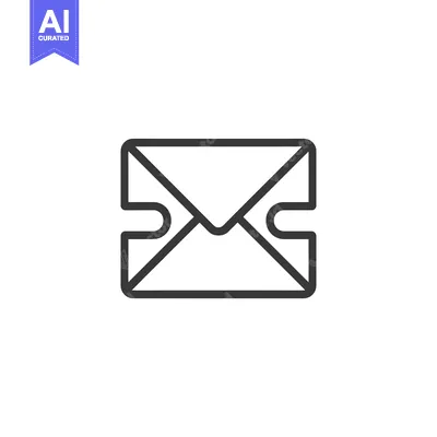 Aset desain premium: A Black Line Art Icon of an Envelope