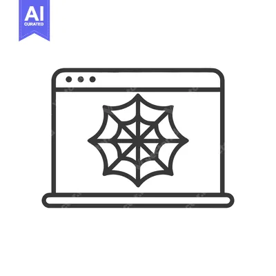 Spiderweb on Website: Minimalist Line Art for Halloween Theme