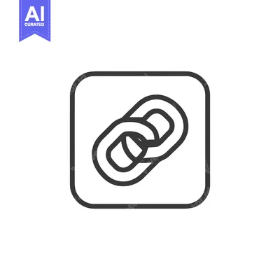 Minimalist Chain Link Icon in Rounded Square Frame on White Background