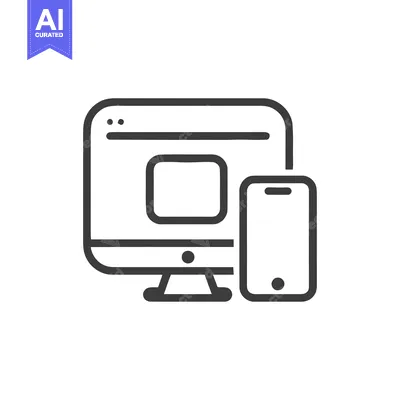 Aset premium populer: Responsive Design Icon: Desktop Computer and Smartphone Outline