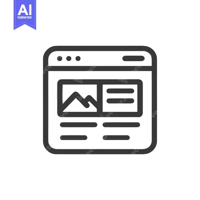 Minimalist Website Icon: Clean Design with Image and Text Layout