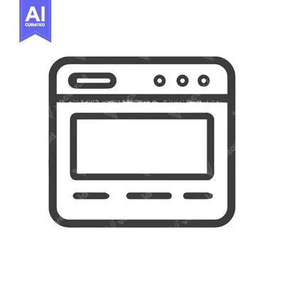 Minimalist Browser Window Icon with Rounded Corners and Clean Design