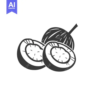 Whole and Sliced Coconut Fruit Icon