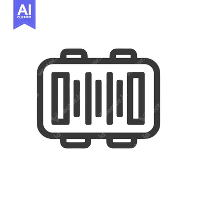 Stylized Barcode Icon: Modern, Minimalist Design on White Background