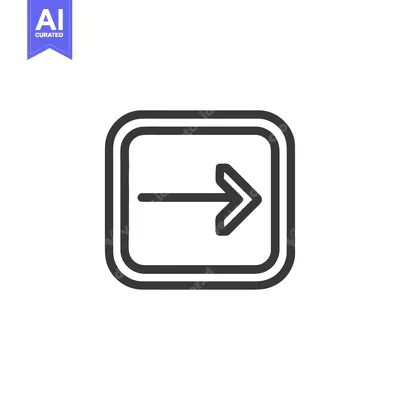 Aset premium populer: Simple Right Arrow Icon in Double-Lined Rounded Square, Minimalist Des