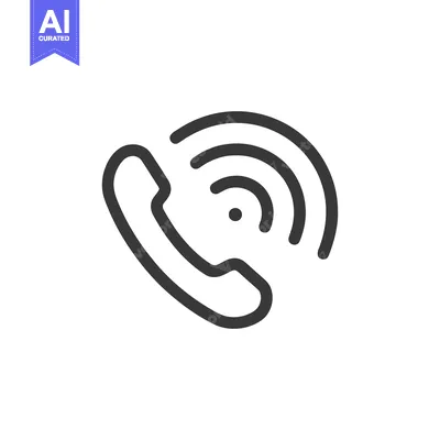 Phone Icon with Signal Waves, Modern Communication Symbol