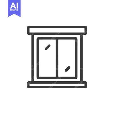 Minimalist Window Icon: Clean Lines, Modern Design, Interior Element