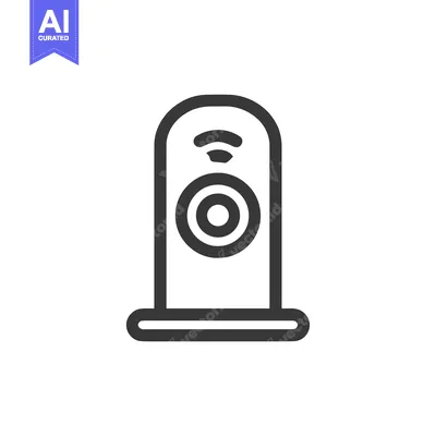 Sleek Smart Home Security Camera Icon with Wireless Connectivity
