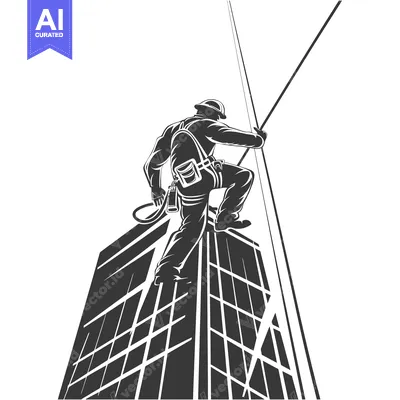 Window Washer Ascending a Tall Building
