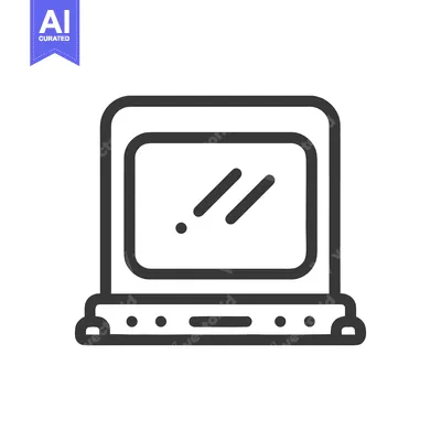 Retro Computer Icon: Vintage Technology with Screen Reflections