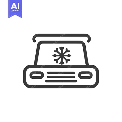 Car Air Conditioning System Icon with Snowflake Symbol, Automotive Cli