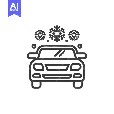 Premium design asset: Car with Snowflakes Icon: Winter Vehicle Symbol, Automotive Season