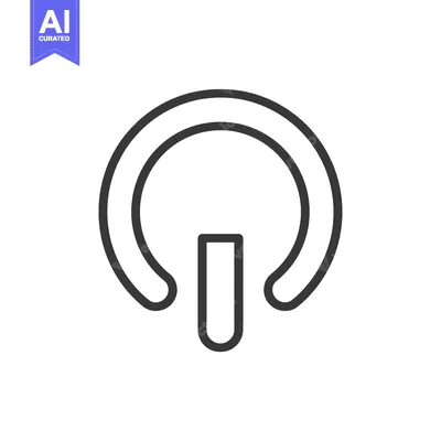 A Black Line Drawing of a Power Button Icon