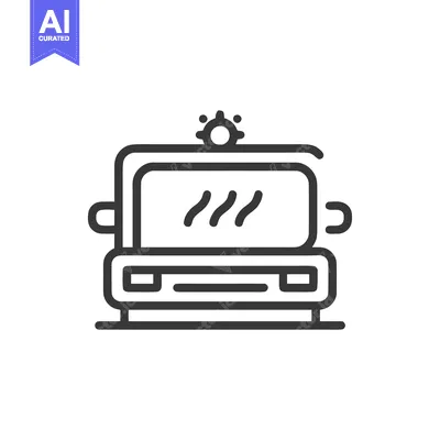 Minimalist Icon of a Classic Police Car with Siren