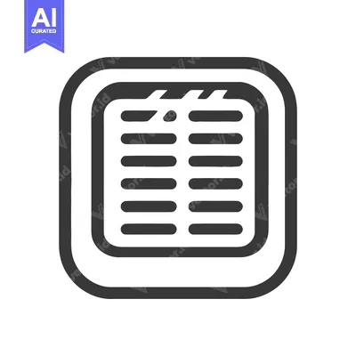 Minimalist Document Icon: Rounded Square with Horizontal Lines and Bol
