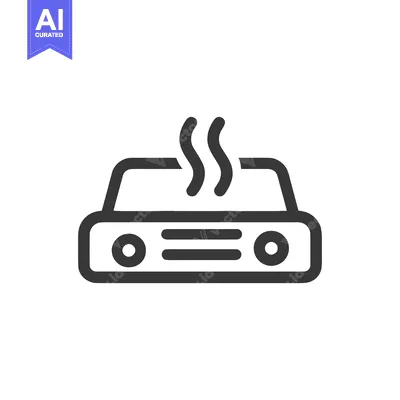 Hot Plate Icon: Minimalist Design with Rising Steam