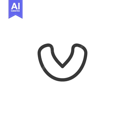 Popular premium asset: A black line drawing of the letter V with rounded edges