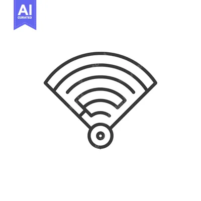 Wireless Network Icon with Signal Bars and Center Dot