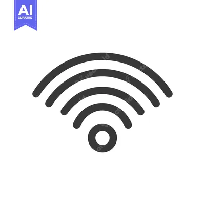Wireless Network Signal Icon with Three Arcs and a Circle