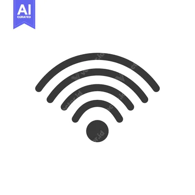 Wireless Network Symbol with Three Arcs and a Dot