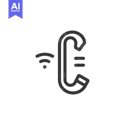 Wireless Phone Icon with Incoming Call