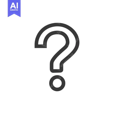 Aset desain premium: A Black Outline of a Question Mark with a Dot Below