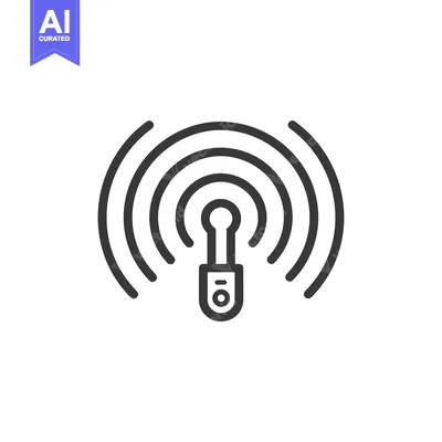 Wireless Thermometer with Signal Waves Icon