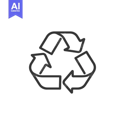A black outline of a recycle symbol with three arrows.