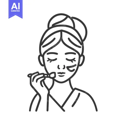 Woman Applying Face Mask with a Brush