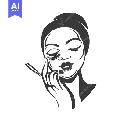 Woman applying makeup with a brush