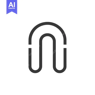Popular premium asset: A black outline of the letter N with rounded edges