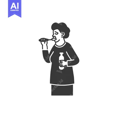 Woman Brushing Teeth with a Toothbrush Holding a Bottle of Mouthwash