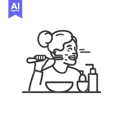 Aset premium populer: Woman Brushing Teeth with Toothbrush and Paste