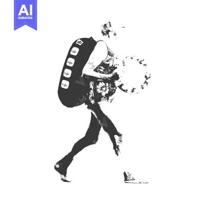 Aset premium populer: Woman Carrying a Remote Control with Buttons Labeled "Music, Listen, R