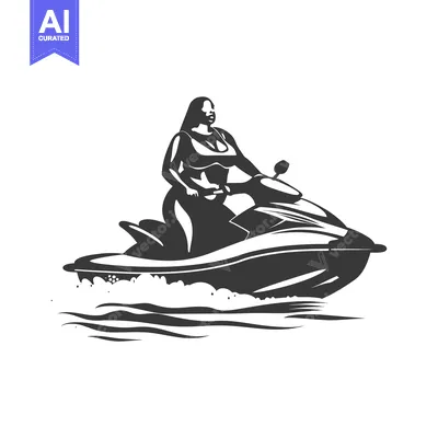 Woman driving a jet ski on a wave