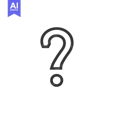 Aset desain premium: A Black Question Mark with a Dot Below It