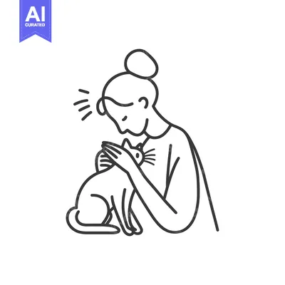 Woman Holding a Cat in Her Arms