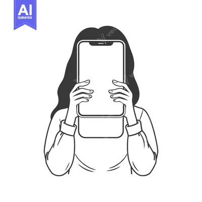Woman Holding a Smartphone Covering her Face