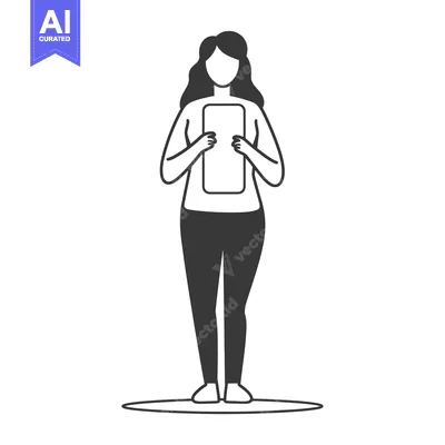Woman Holding a Smartphone in Front of Her Body