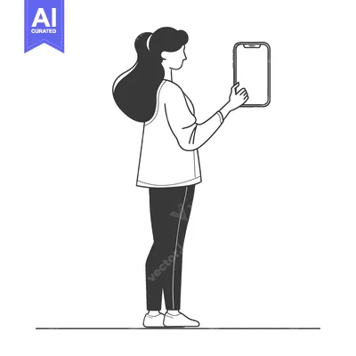 Woman Holding a Smartphone with a Blank Screen