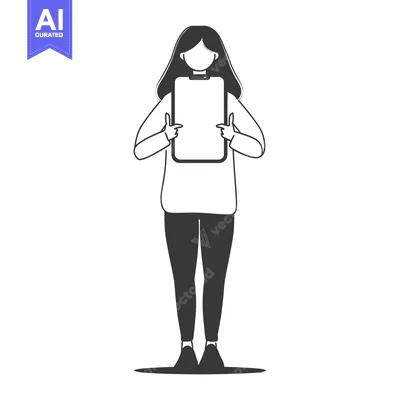 Aset premium populer: Woman Holding a Smartphone with Blank Screen