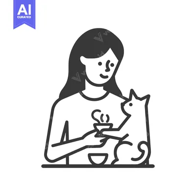 Woman holding a steaming bowl with a cat by her side